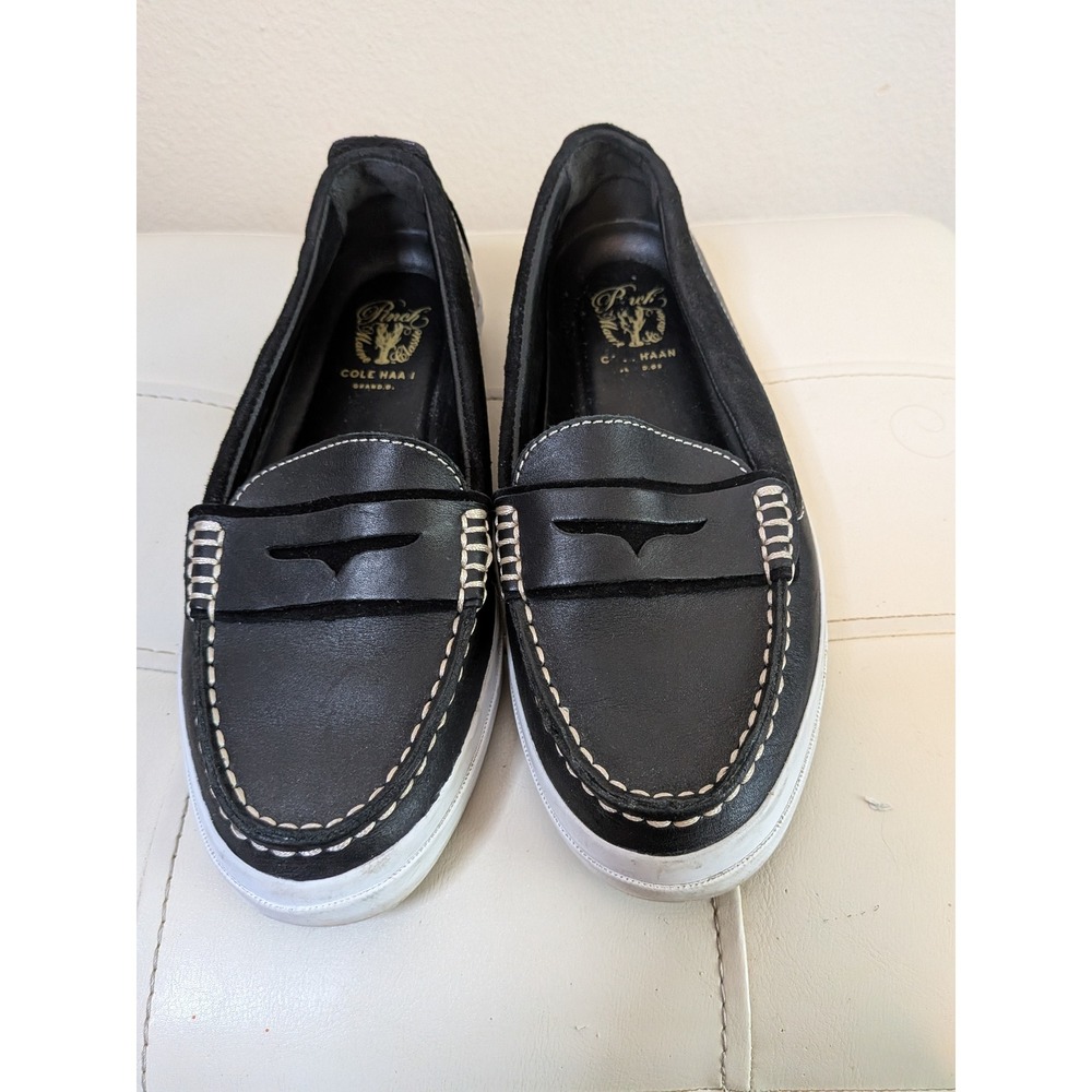Cole Haan Pinch Maine Classic Black Leather‎ Penny Loafer Sneakers W10890 6B